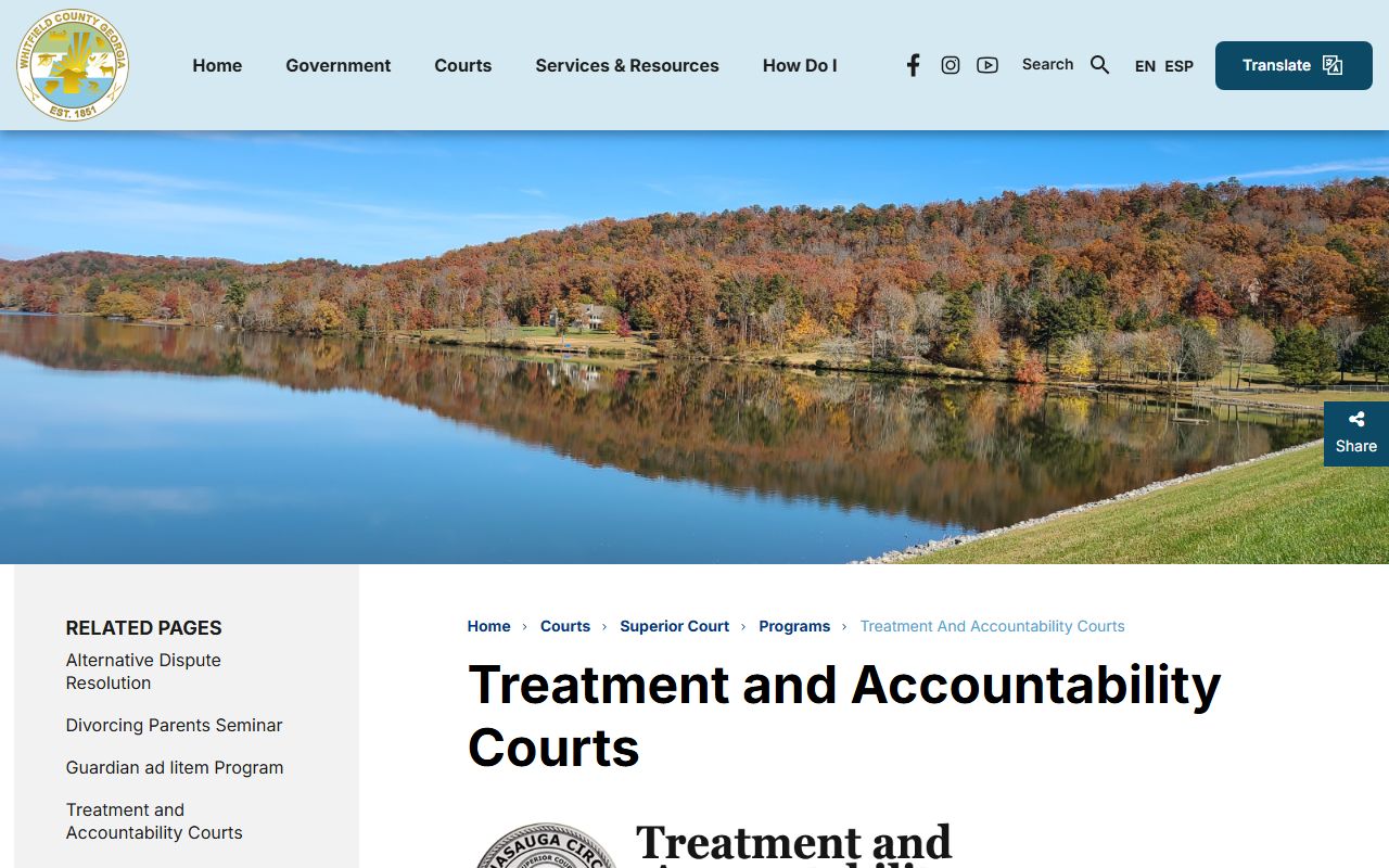Whitfield County court dockets treatment and accountability courts
