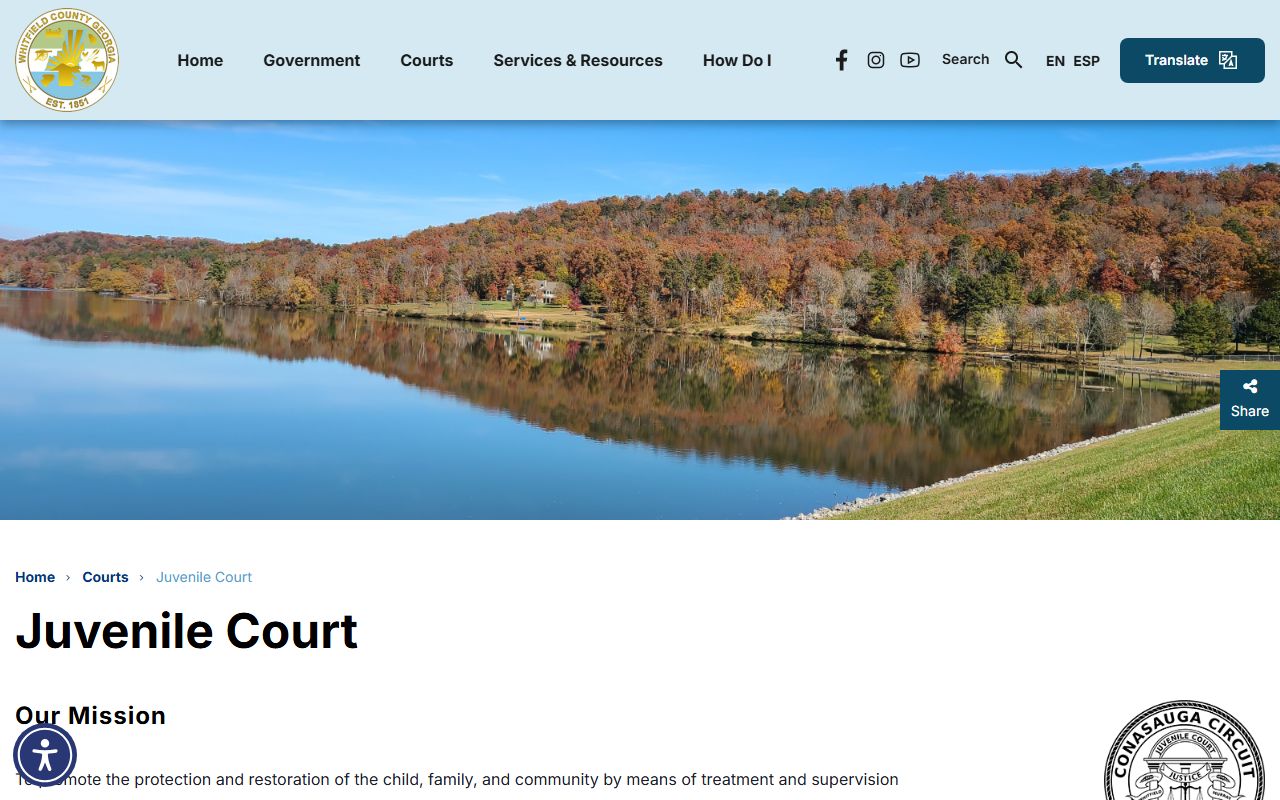 Whitfield County court dockets Juvenile Court page