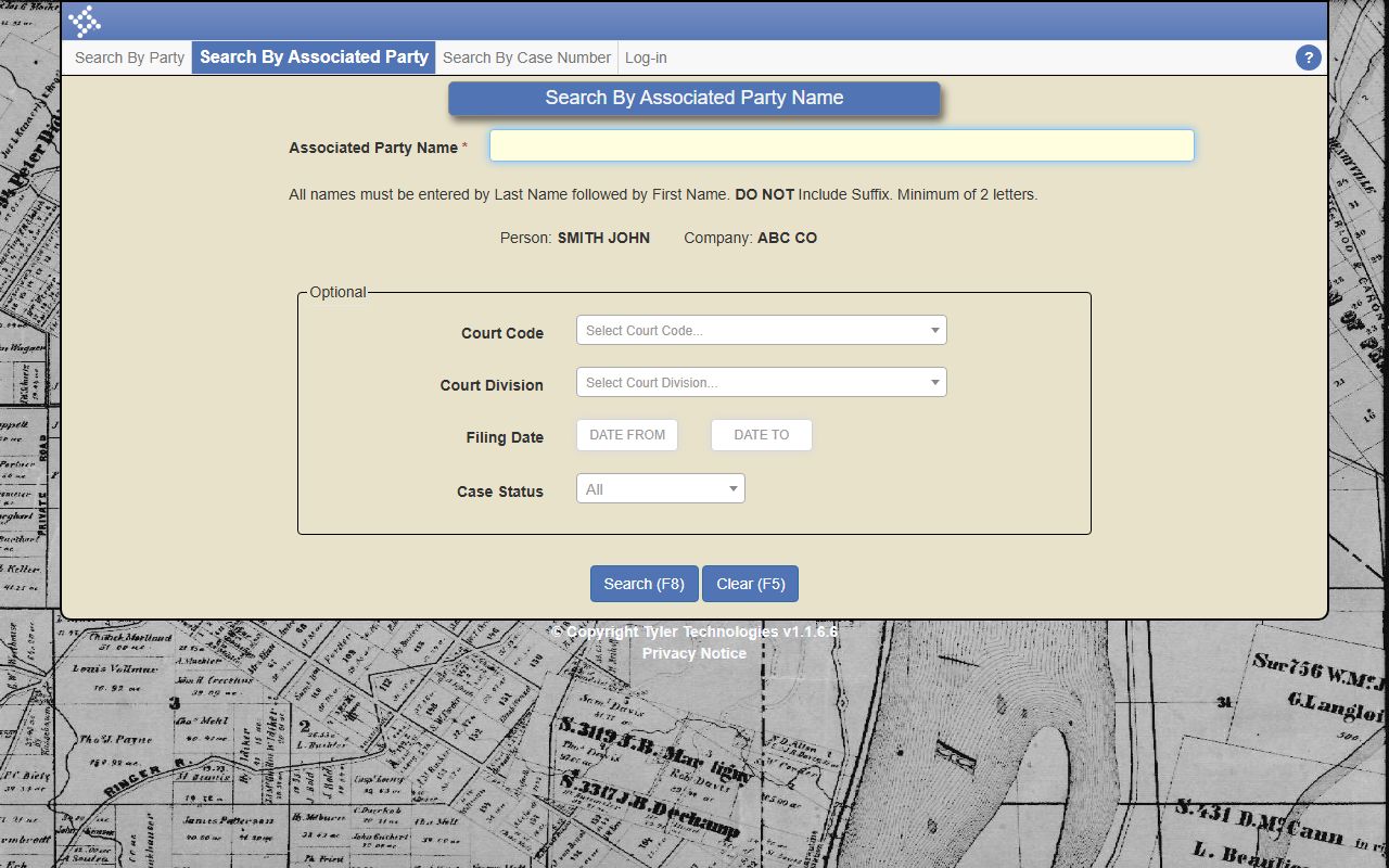 Whitfield County court records associated party search