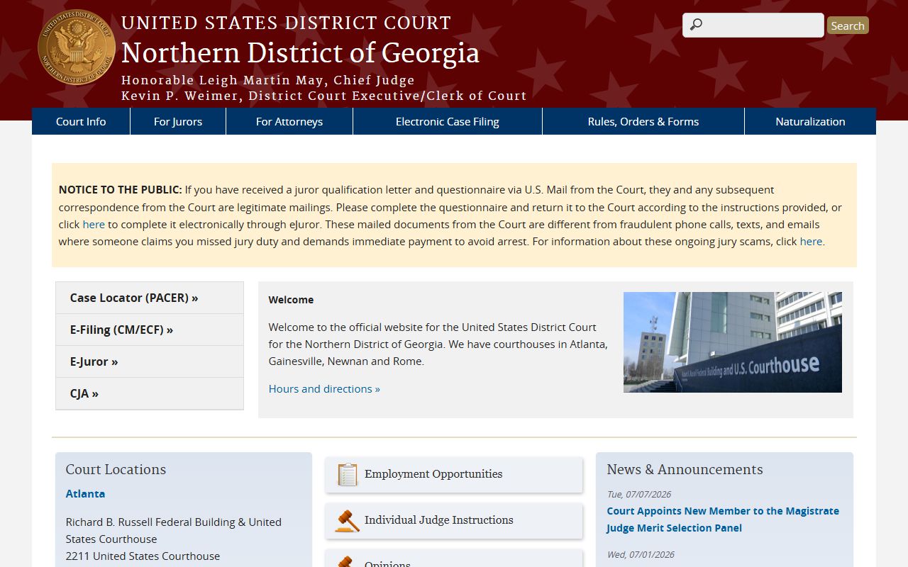 Whitfield County criminal court records Northern District of Georgia