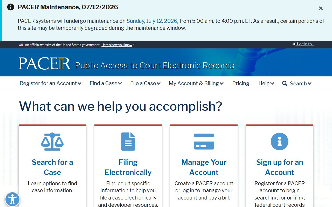 Whitfield County criminal court records PACER federal system