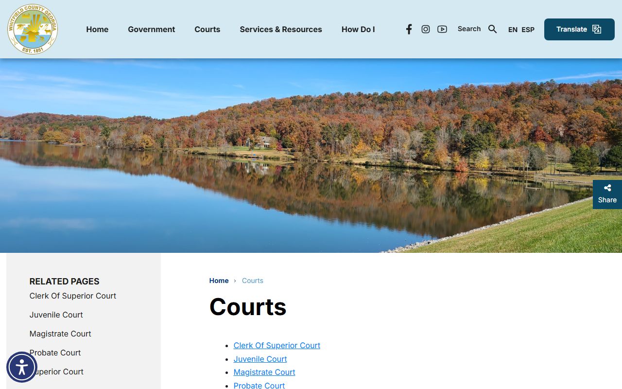 Whitfield County court records county courts landing page