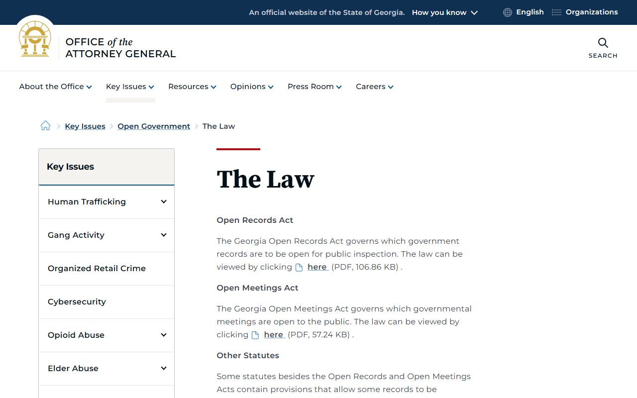 Whitfield County court records Georgia open government law
