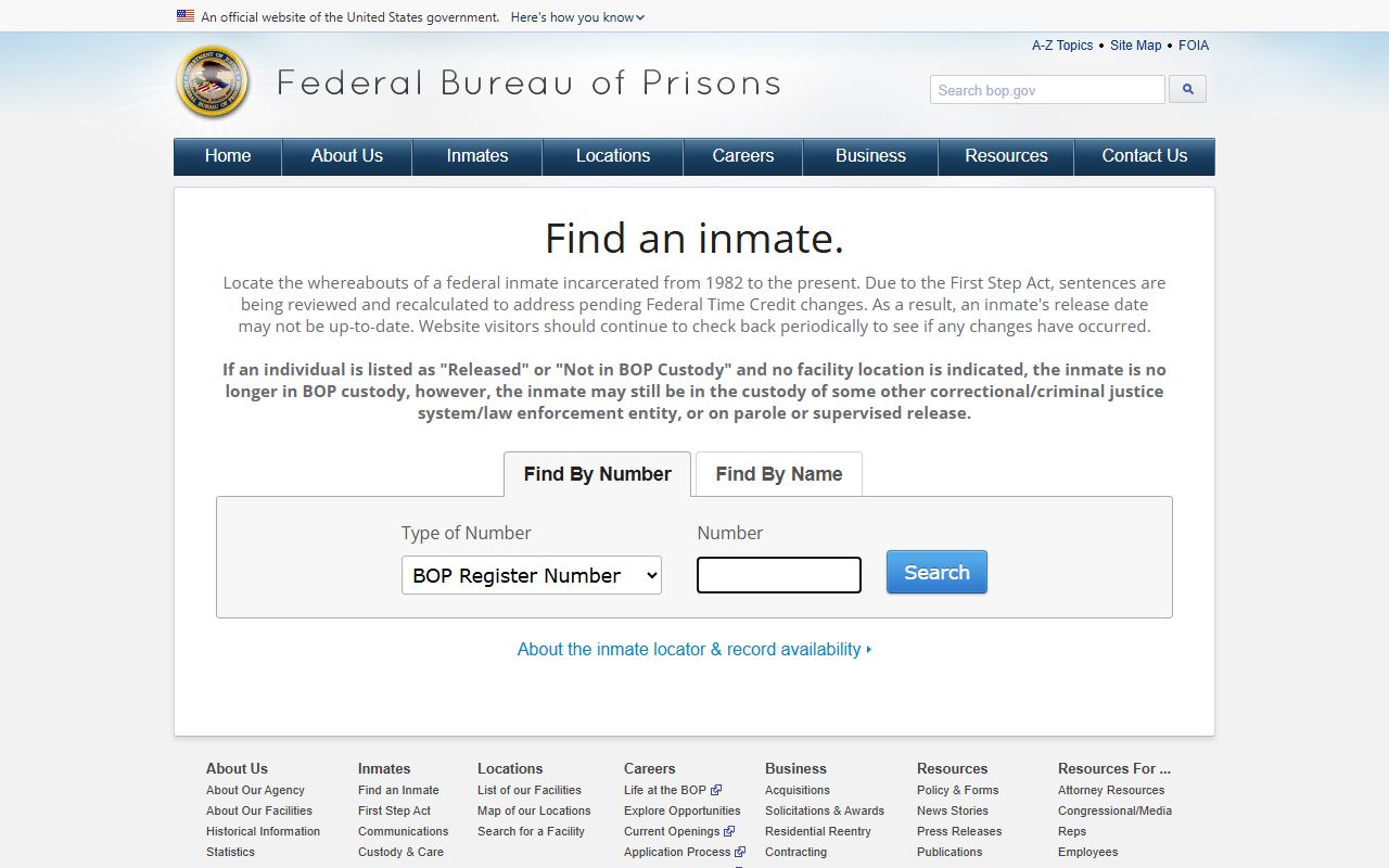 Whitfield County inmate search Federal Bureau of Prisons inmate locator
